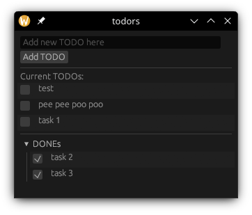 screenshot of todors